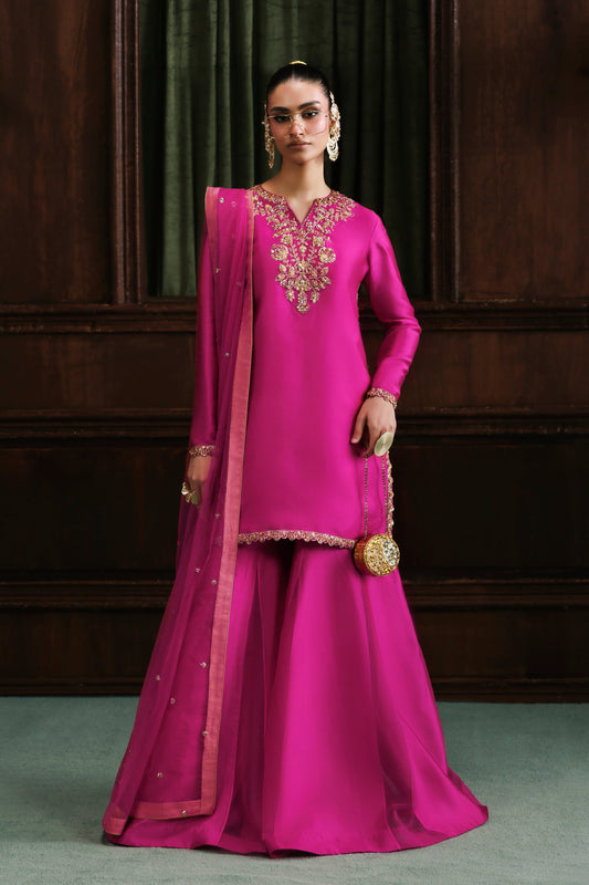 Akbar Aslam Mahak Fuchsia Silk Sharara Formal — outfit view 1