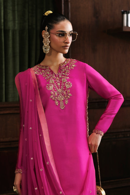 Akbar Aslam Mahak Fuchsia Silk Sharara Formal — outfit view 2