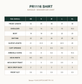 BAROQUE - PLAIN CHIFFON PR-1116 — PR1116 SHIRT size chart