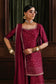 Akbar Aslam Sahar Red Silk Sharara Formal — outfit view 3