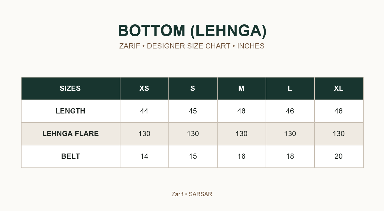 ZARIF - SARSAR — BOTTOM (LEHNGA)
