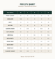 BAROQUE - SOLID VELVET EN-1378 — PR1378 SHIRT size chart