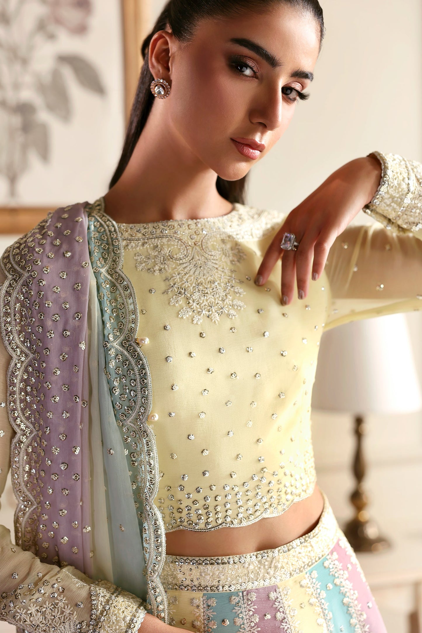 Zarif Sonal Pastel Chiffon Lehenga Choli — outfit view 3