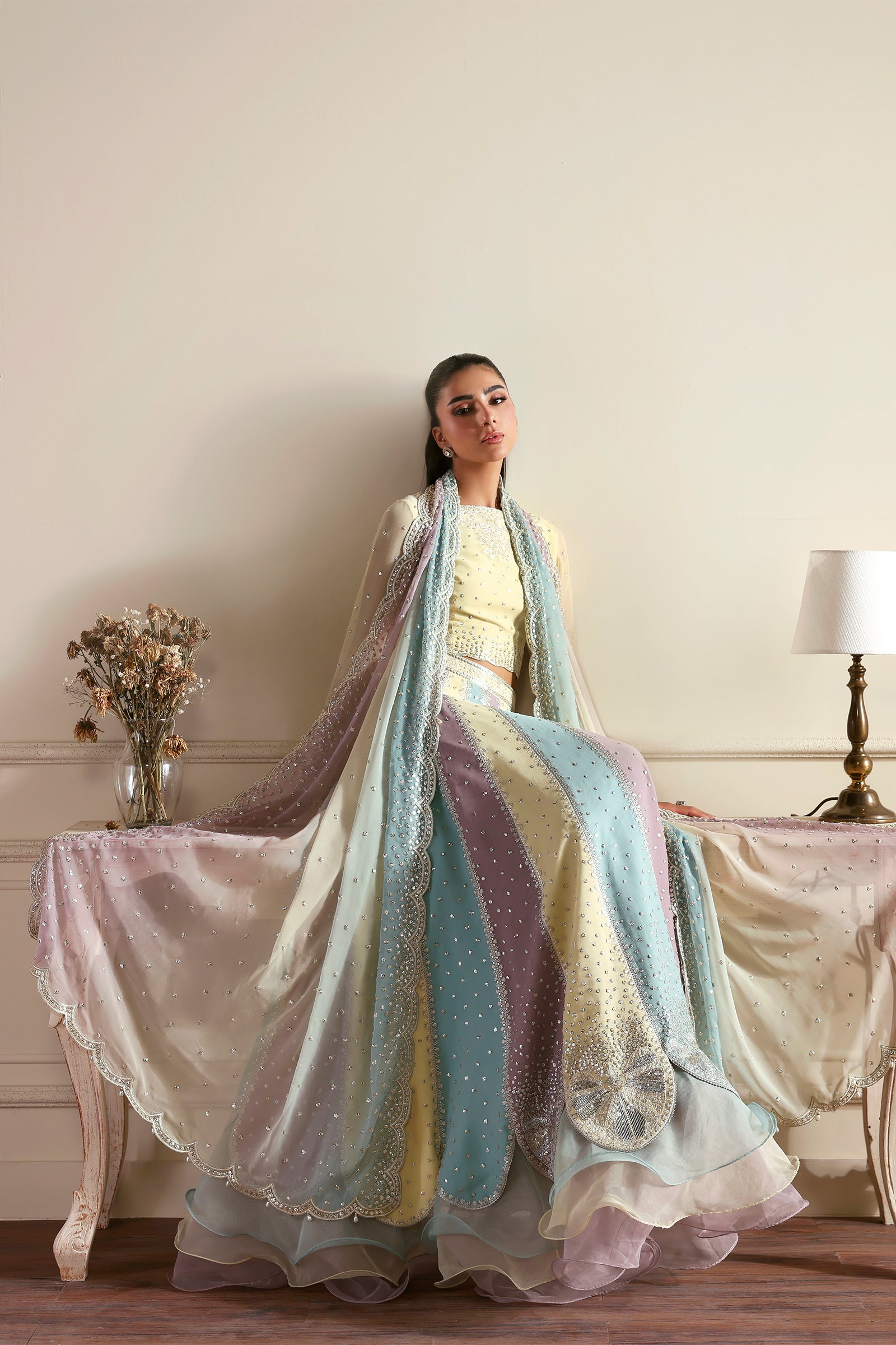 Zarif Sonal Pastel Chiffon Lehenga Choli — outfit view 6