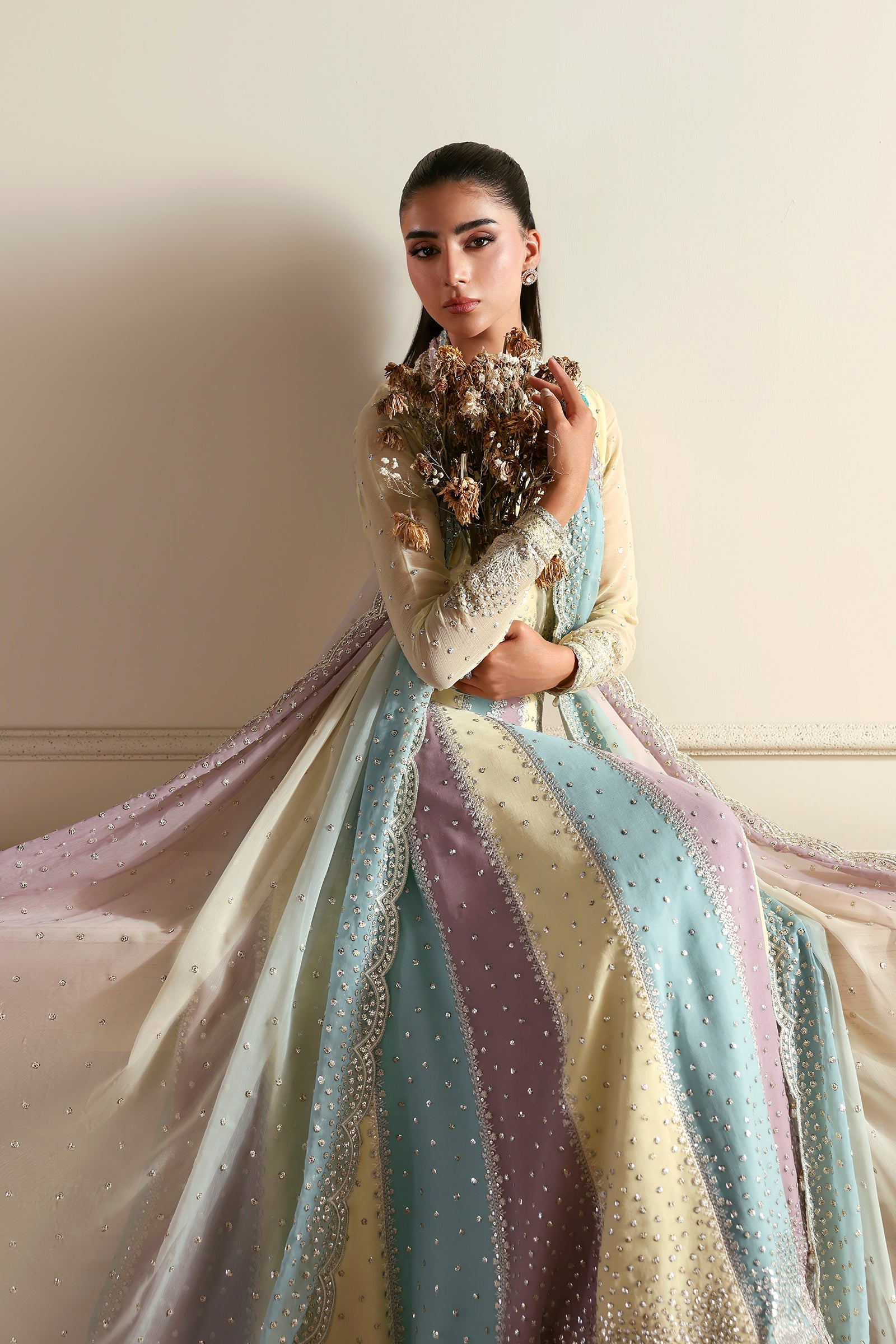 Zarif Sonal Pastel Chiffon Lehenga Choli — outfit view 7