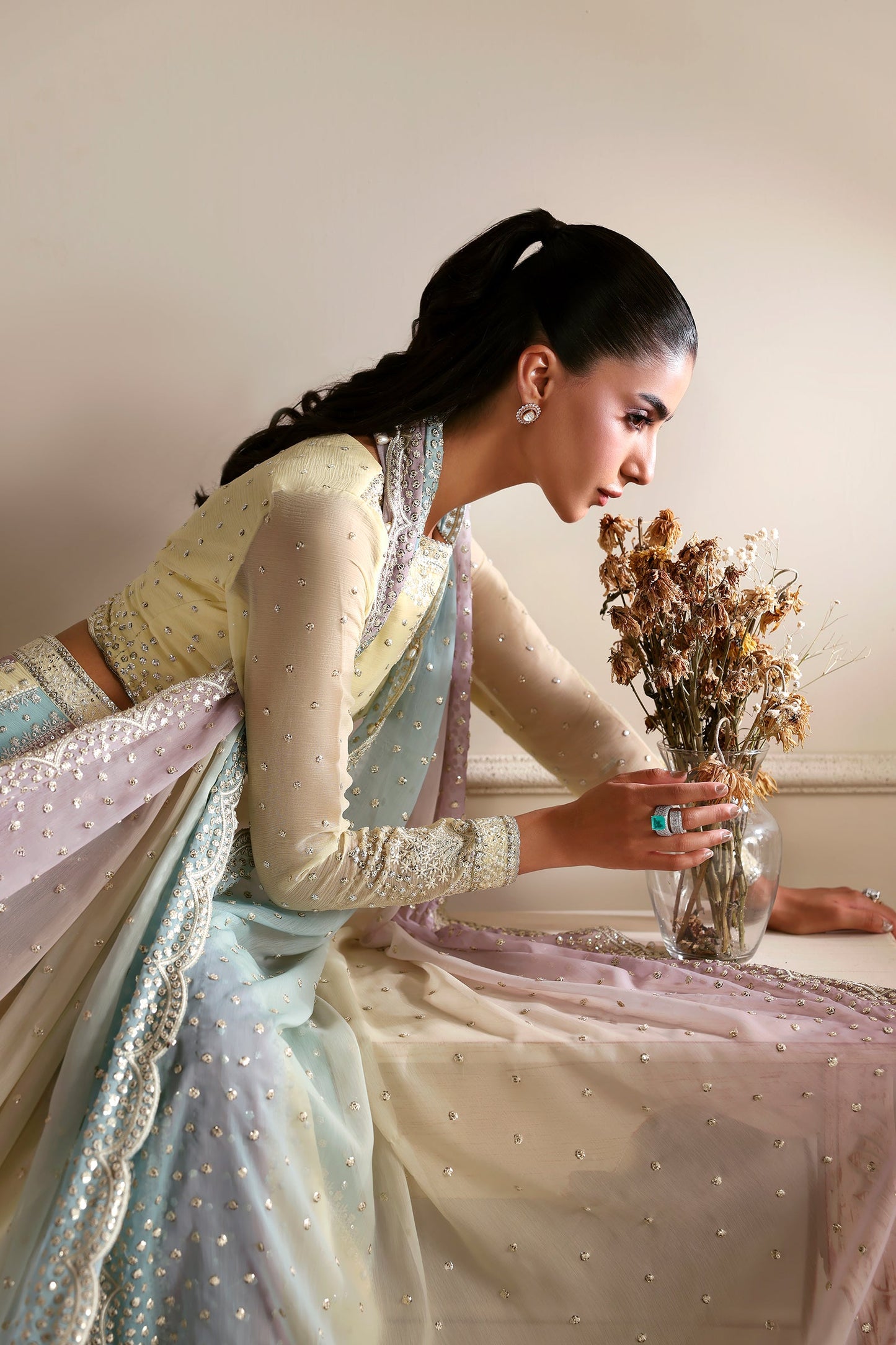 Zarif Sonal Pastel Chiffon Lehenga Choli — outfit view 8