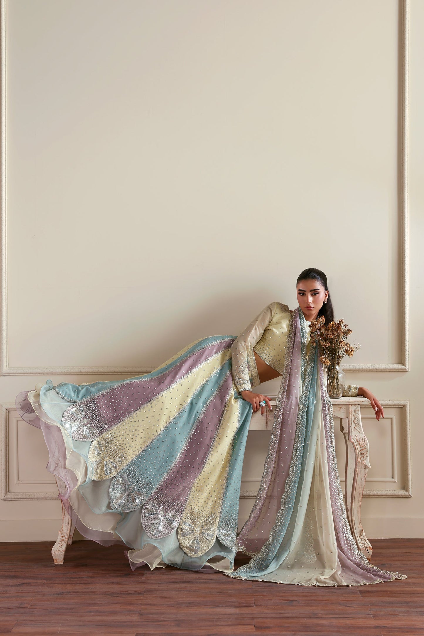 Zarif Sonal Pastel Chiffon Lehenga Choli — outfit view 9