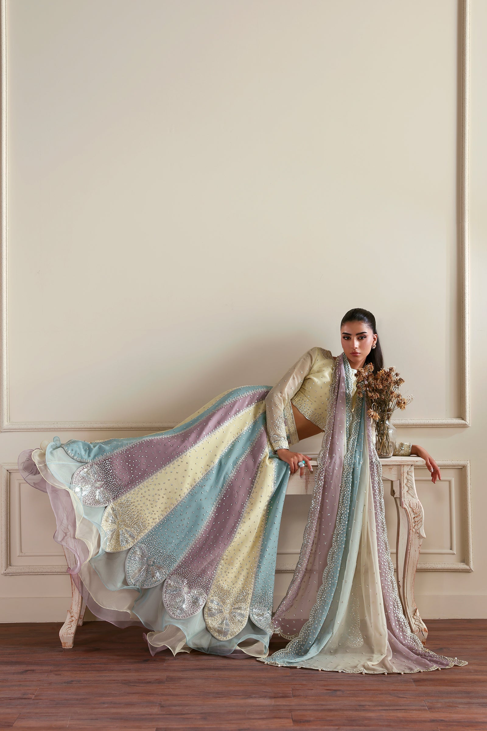 Zarif Sonal Pastel Chiffon Lehenga Choli — outfit view 9