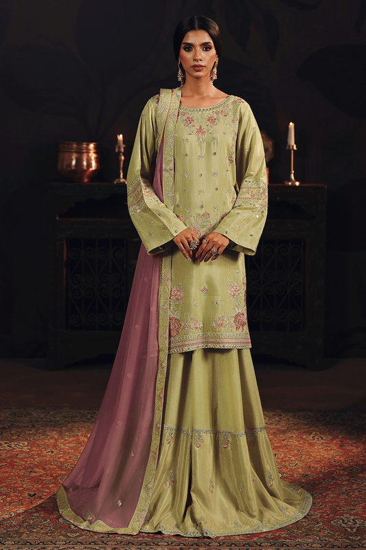 Ramsha SR-105 Chambeli Raw Silk Sharara Formal — outfit view 1
