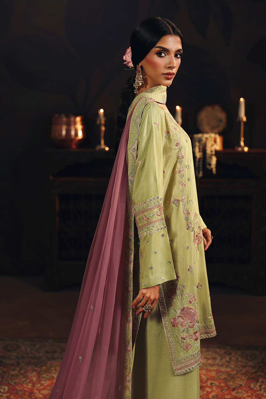 Ramsha SR-105 Chambeli Raw Silk Sharara Formal — outfit view 5