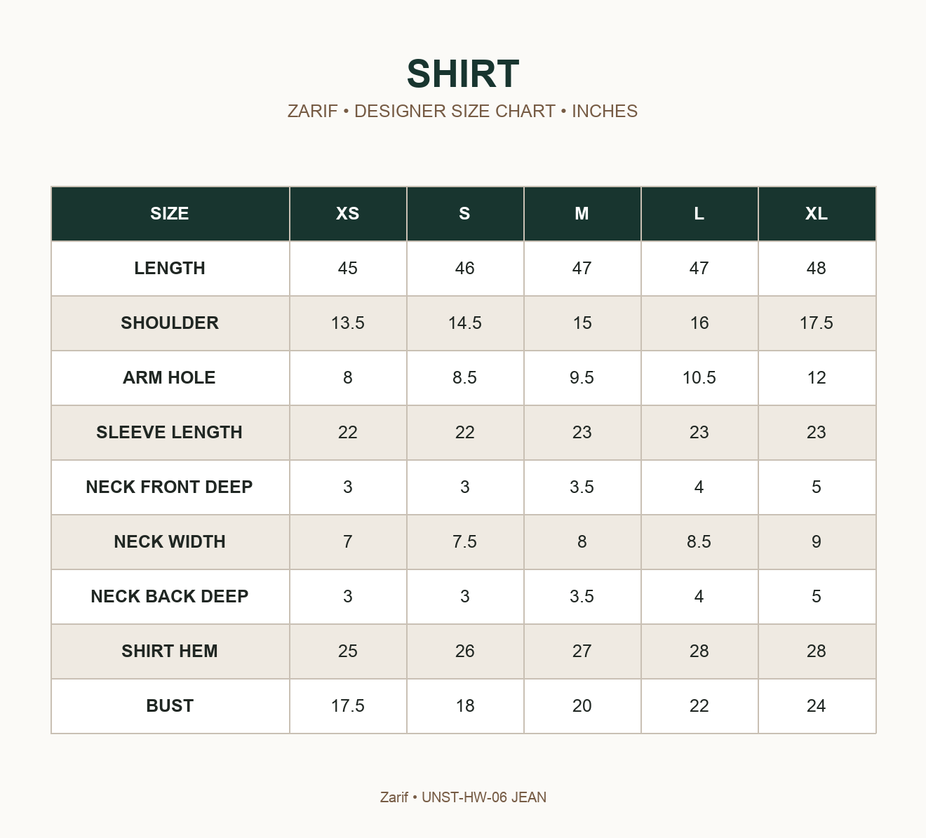 ZARIF - HW-06 JEAN — SHIRT