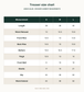 Akbar Aslam zimal Trouser size chart - designer size chart