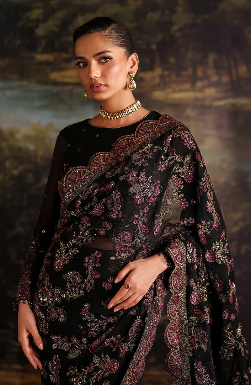 Zarif Victoria Black Chiffon Lehenga Choli — outfit view 5