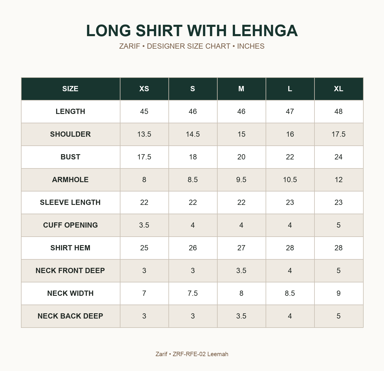 ZARIF - ZRF-RFE-02 LEEMAH — LONG SHIRT WITH LEHNGA