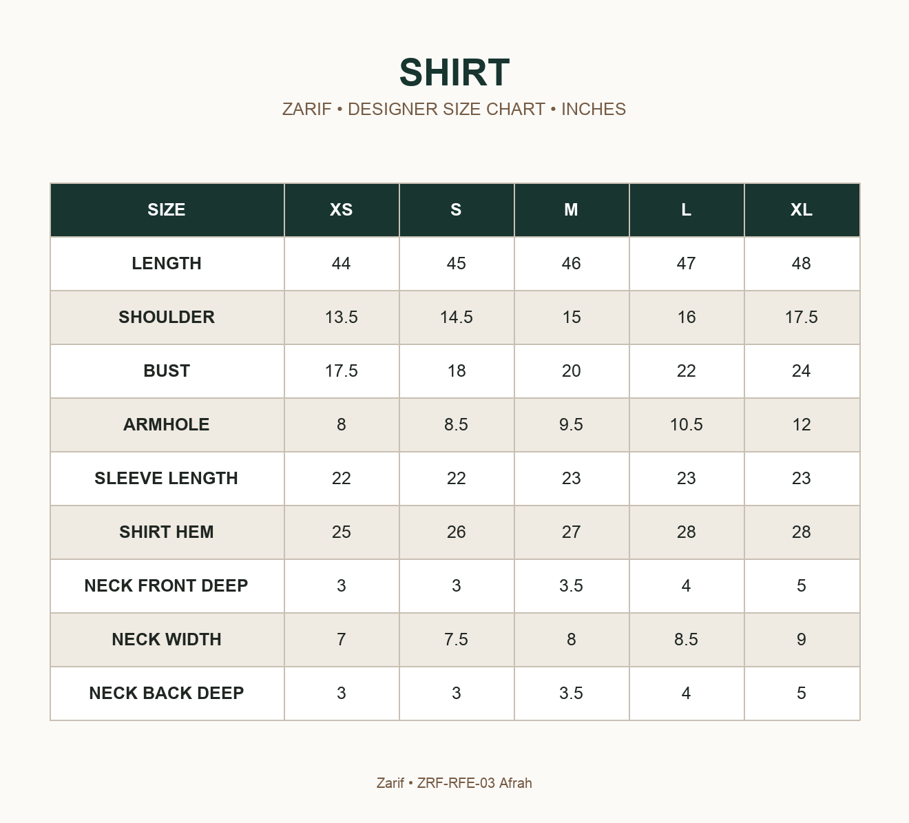 ZARIF - ZRF-RFE-03 AFRAH — SHIRT