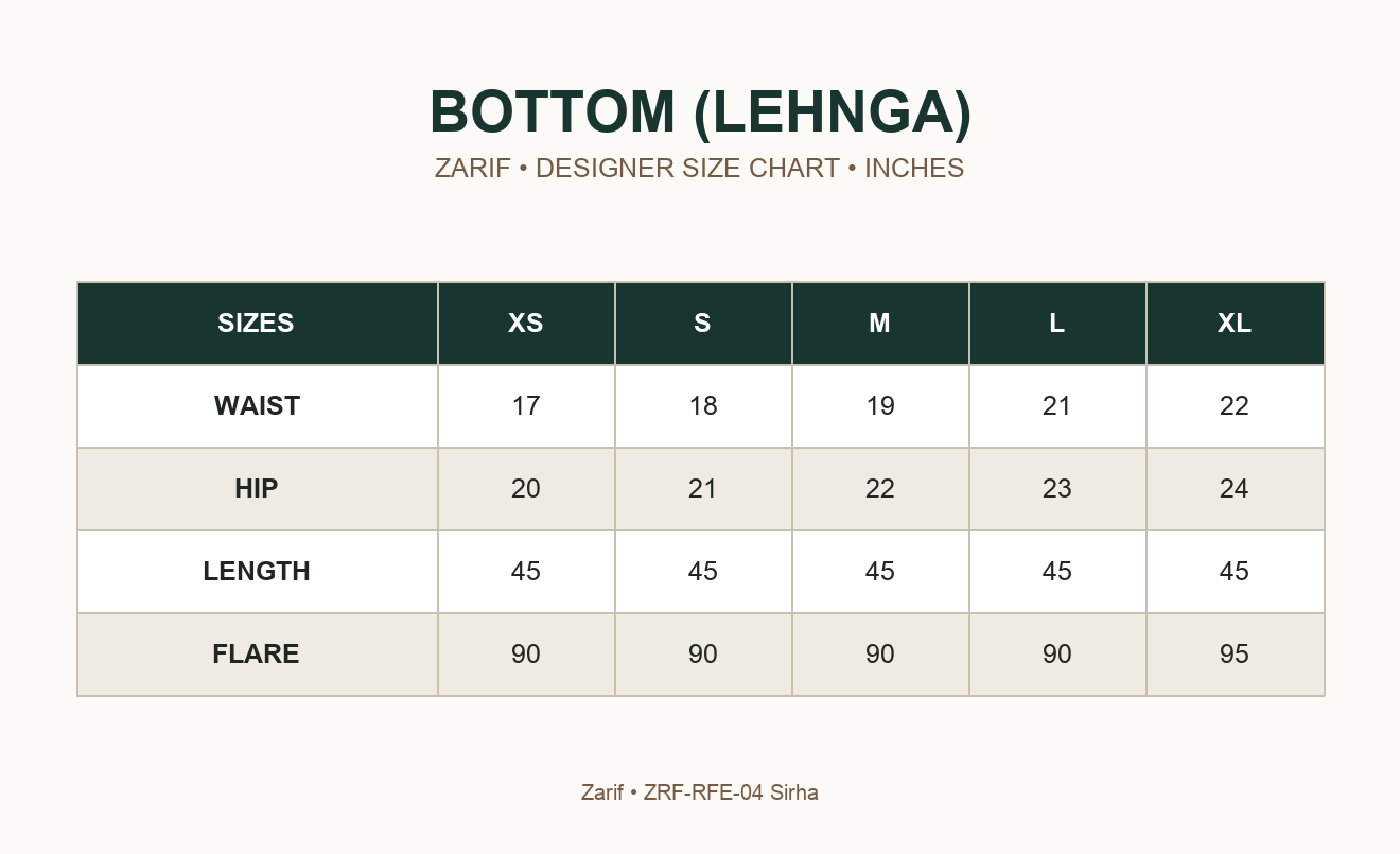 ZARIF - ZRF-RFE-04 SIRHA — BOTTOM (LEHNGA)