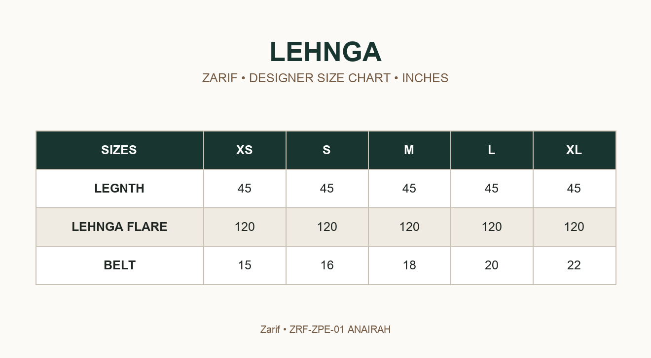 ZARIF - ZRF-ZPE-01 ANAIRAH — LEHNGA