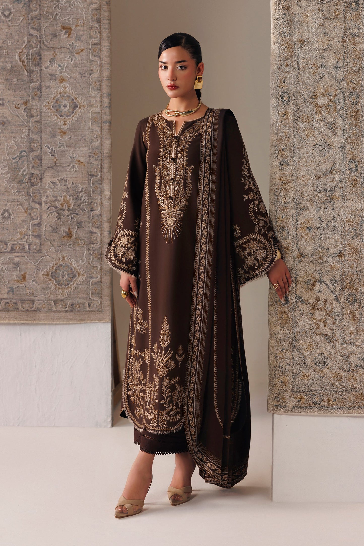 Qalamkar Qlw-04 Shaheen Qalamkar | Qline Linen '26 Pret image 1