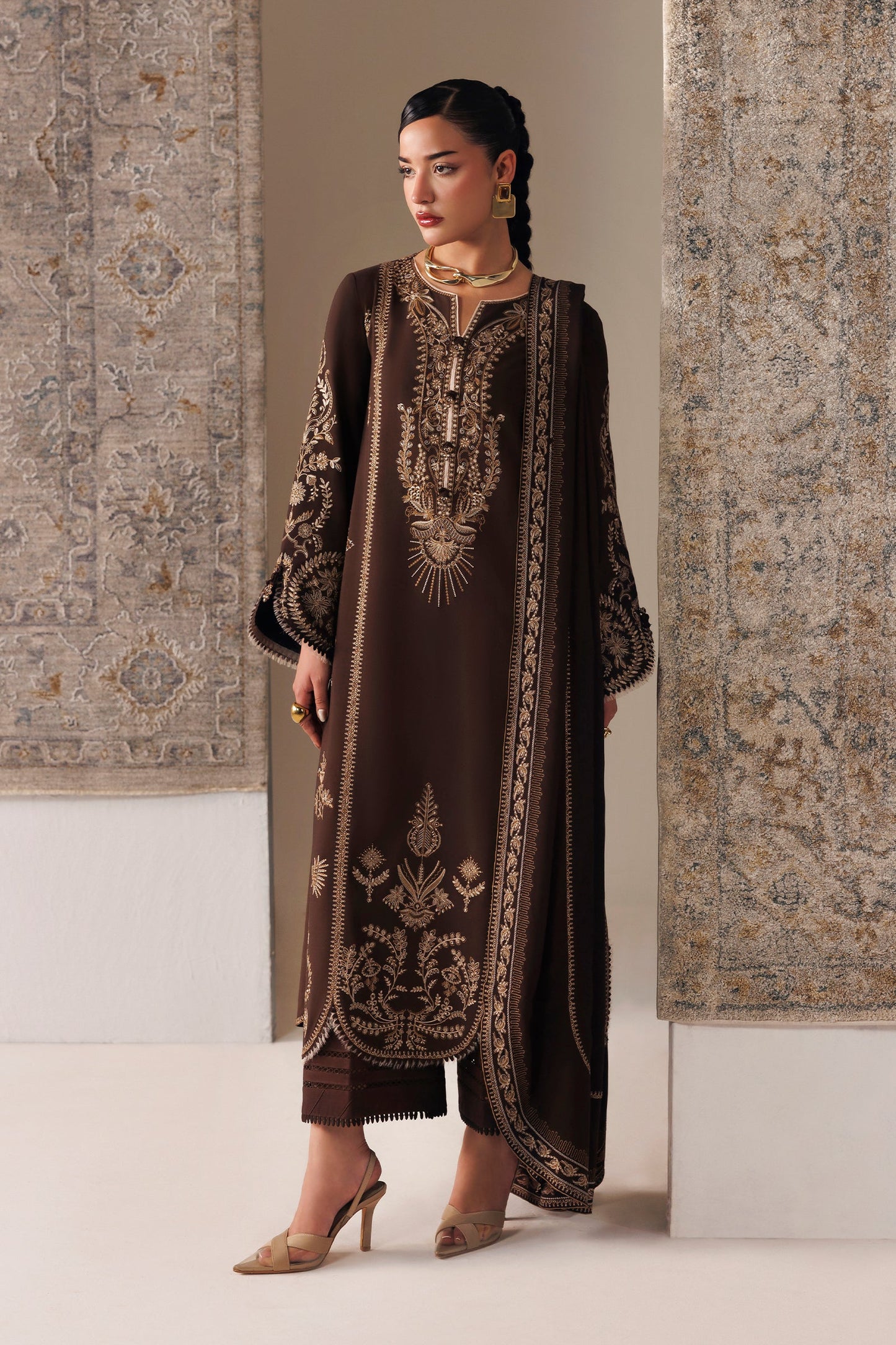 Qalamkar Qlw-04 Shaheen Qalamkar | Qline Linen '26 Pret image 2
