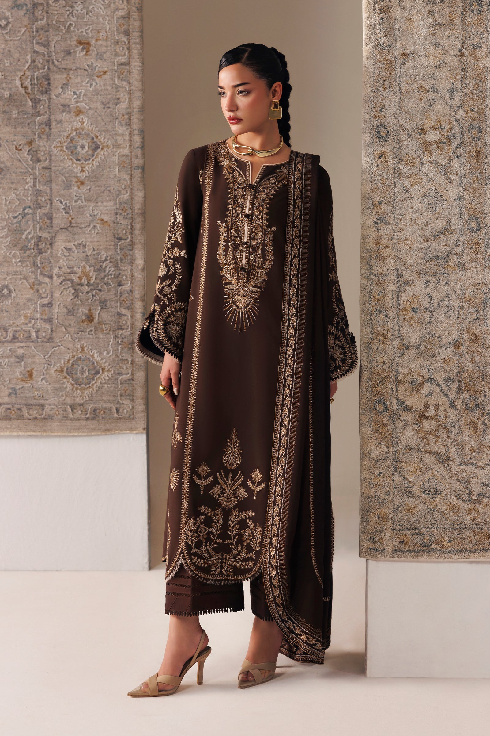 Qalamkar Qlw-04 Shaheen Qalamkar | Qline Linen '26 Pret image 2