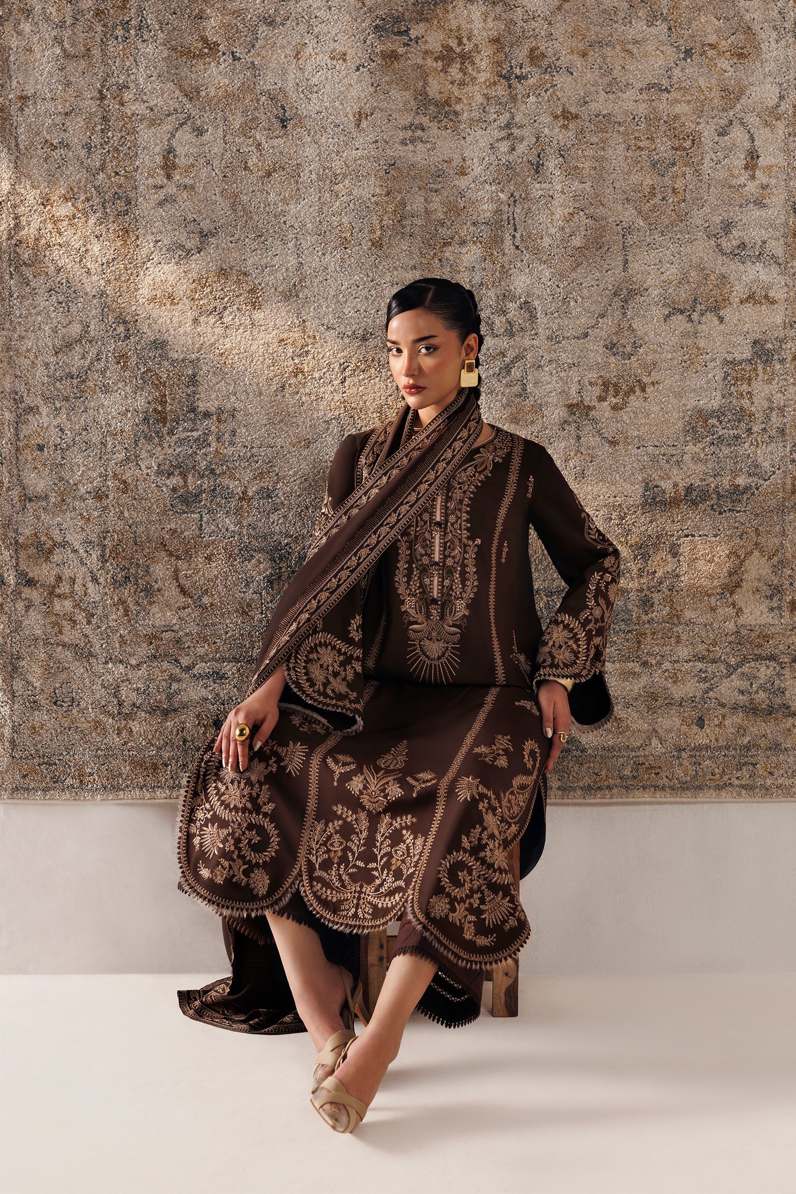 Qalamkar Qlw-04 Shaheen Qalamkar | Qline Linen '26 Pret image 7