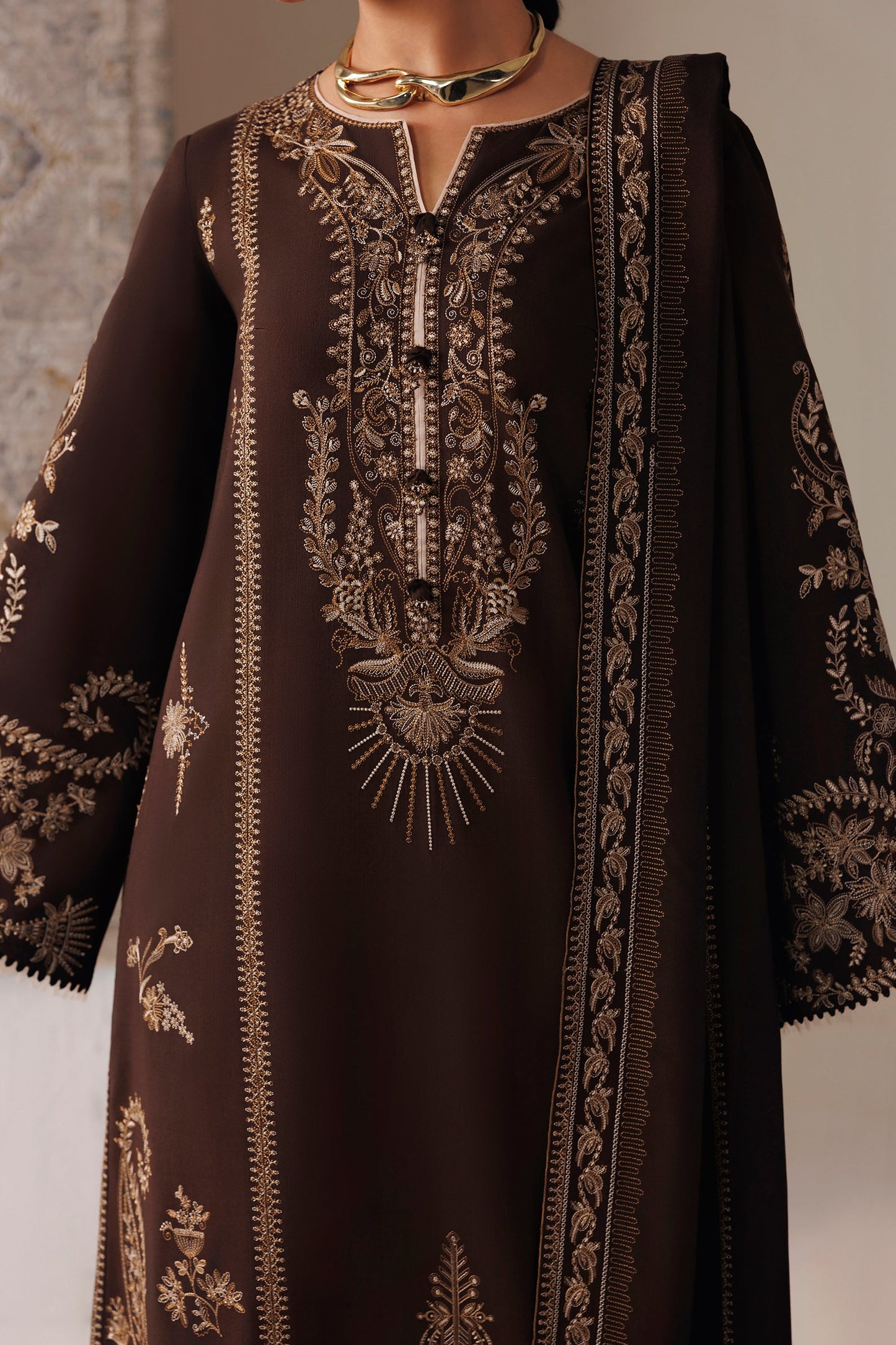 Qalamkar Qlw-04 Shaheen Qalamkar | Qline Linen '26 Pret image 3