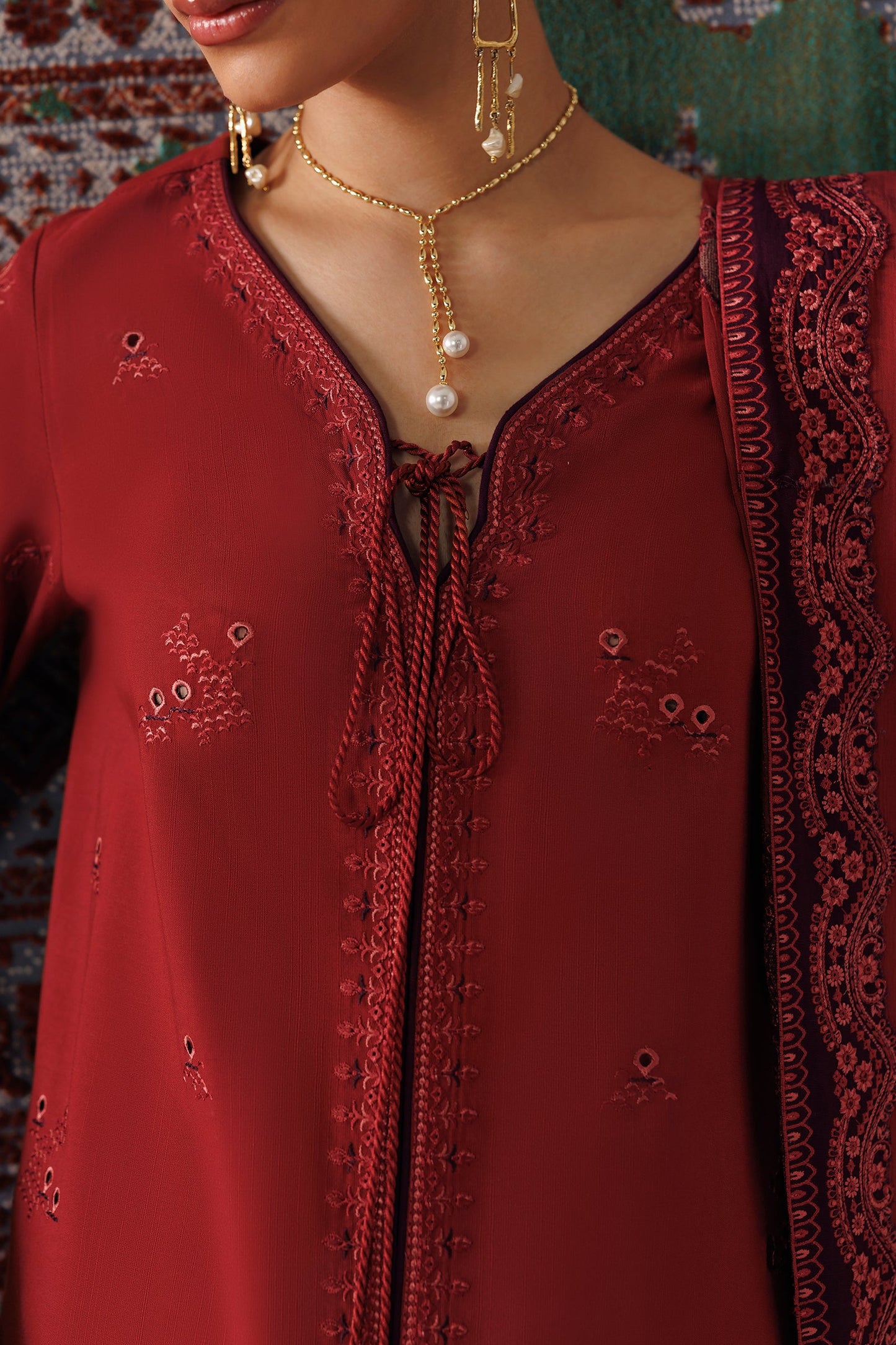 Qalamkar Qlw-03 Zaira Qalamkar | Qline Linen '26 Pret image 6