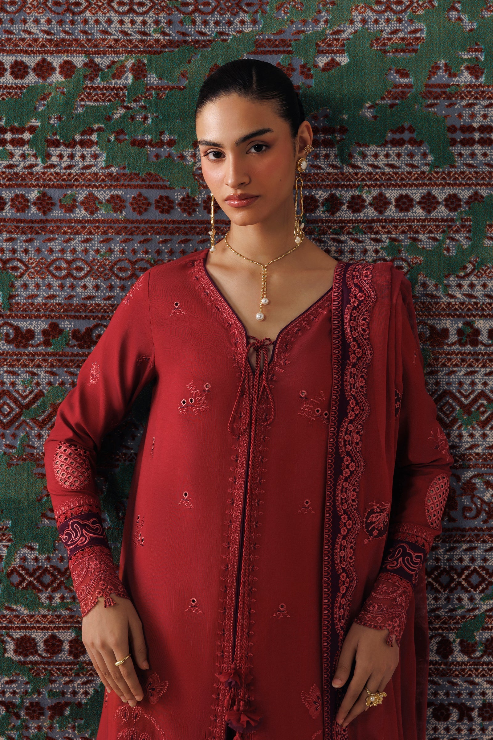 Qalamkar Qlw-03 Zaira Qalamkar | Qline Linen '26 Pret image 5