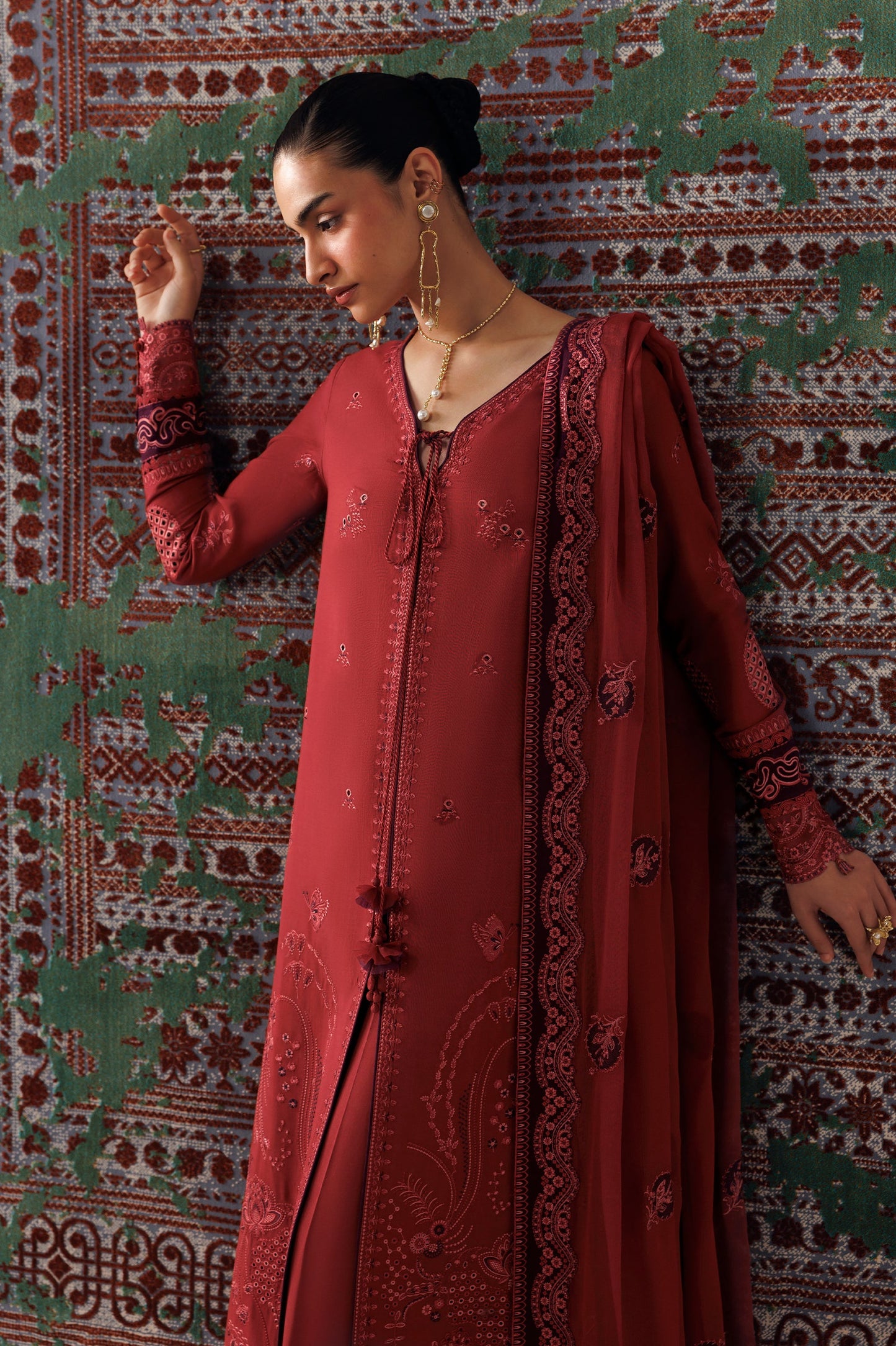 Qalamkar Qlw-03 Zaira Qalamkar | Qline Linen '26 Pret image 3