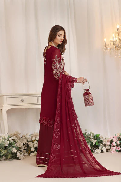 3 PIECE - LUXURY EMBROIDERED CHIFFON SUIT