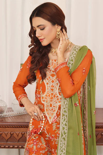 3 PIECE - LUXURY EMBROIDERED CHIFFON SUIT