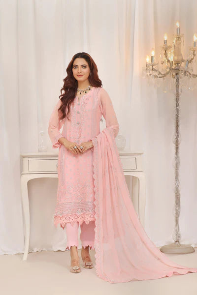 3 PIECE - LUXURY EMBROIDERED CHIFFON SUIT