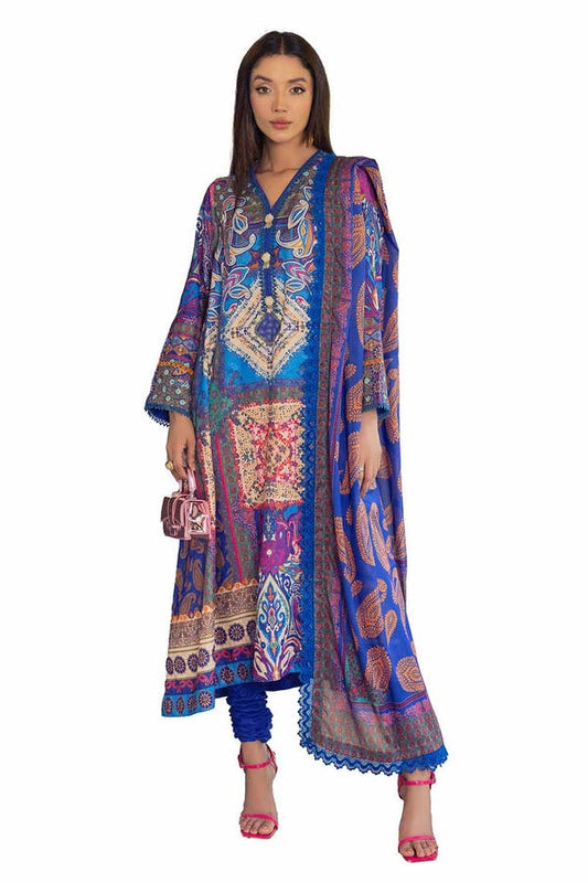 3PC Printed Jacquard Silk Suit S-42002