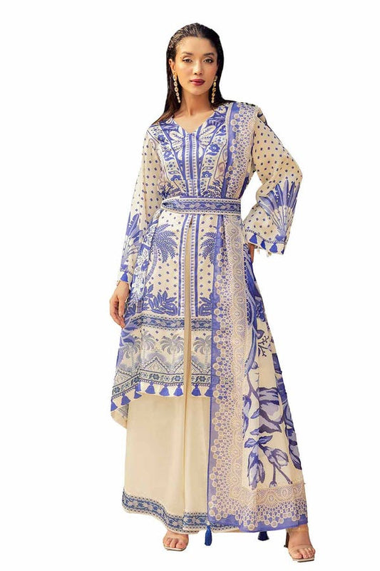 3PC Printed Silk Suit S-42003