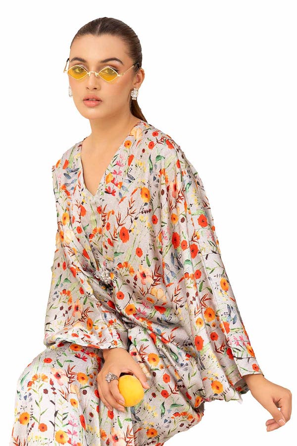 2PC Printed Silk Suit TS-42008