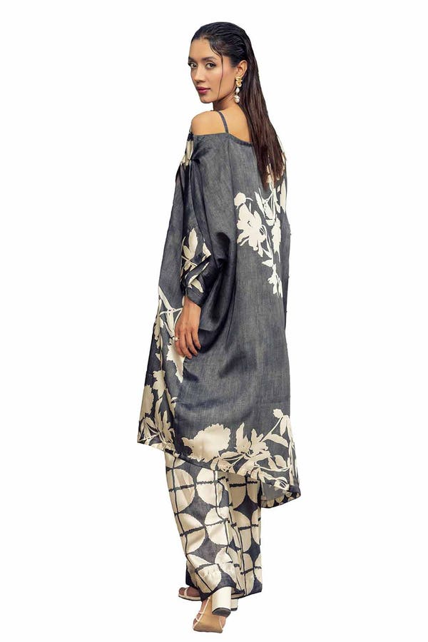 2PC Printed Silk Suit TS-42011