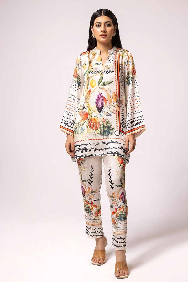 2PC Printed Silk Suit TS-42015