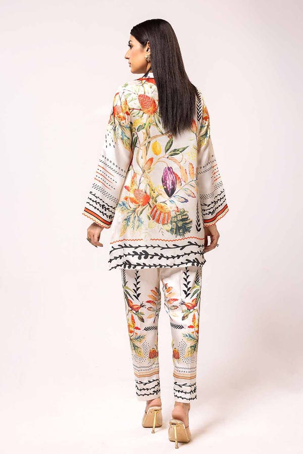 2PC Printed Silk Suit TS-42015