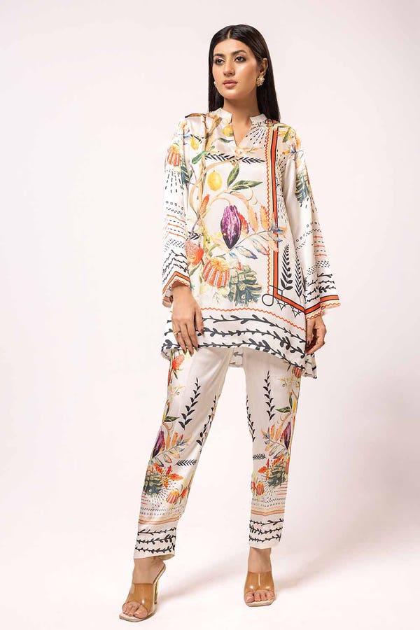 2PC Printed Silk Suit TS-42015